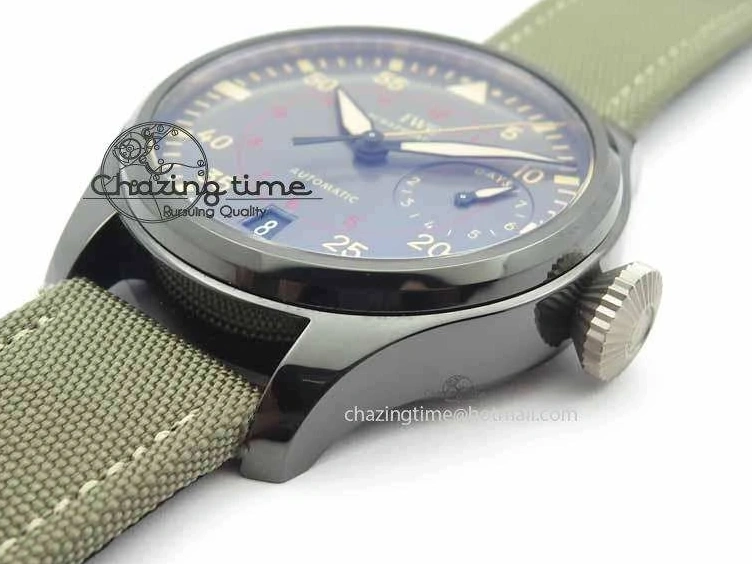 MIROTIME 0313 Big Pilot Real PR 48mm IW501902 Real Ceramic ZF 1:1 Best Edition On Green Nylon Strap A51111 V Durable 7249